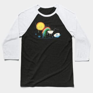 Crouching Sunshine Hidden Rainbow Baseball T-Shirt